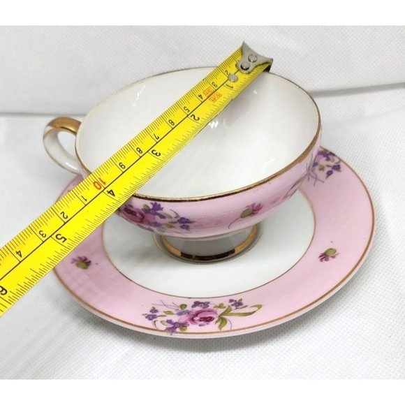 Pink Floral Gold Trim N-C-349 Vintage Teacup & Saucer - Elegant Collectible Set - Picture 13 of 14
